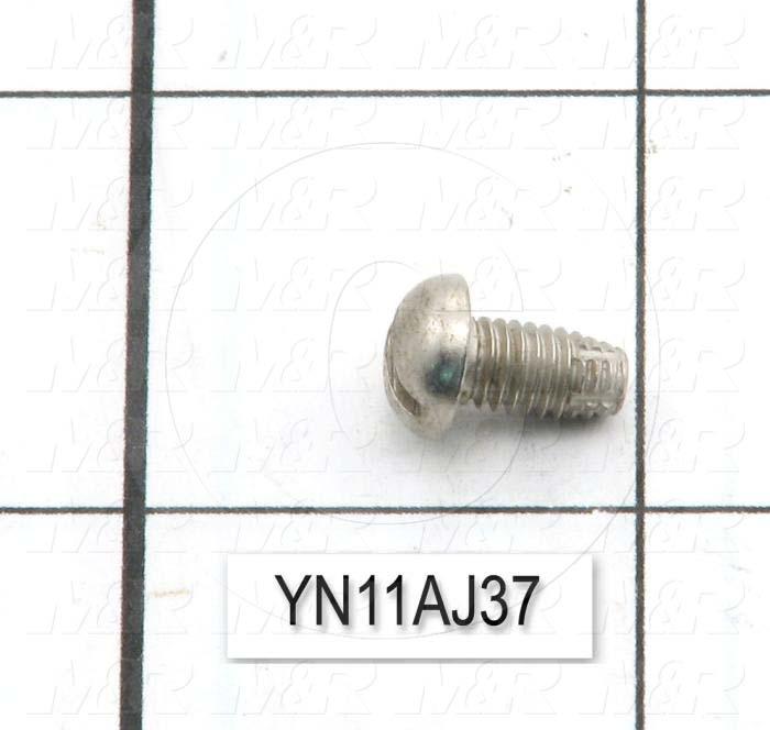 Thread-Forming, Standard ANSI, Head Round-Slotted, Thread Size 10-32, Screw Length 3/8", Material 1 Steel, Finish Nickel
