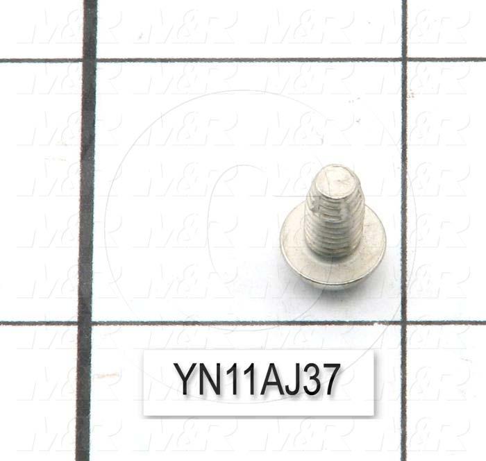 Thread-Forming, Standard ANSI, Head Round-Slotted, Thread Size 10-32, Screw Length 3/8", Material 1 Steel, Finish Nickel