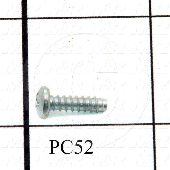 Thread-Forming, Standard ANSI, Type B, Head Pan Phillips, Thread Size 6-20, Screw Length 0.50", Material 1 Steel, Finish Zinc