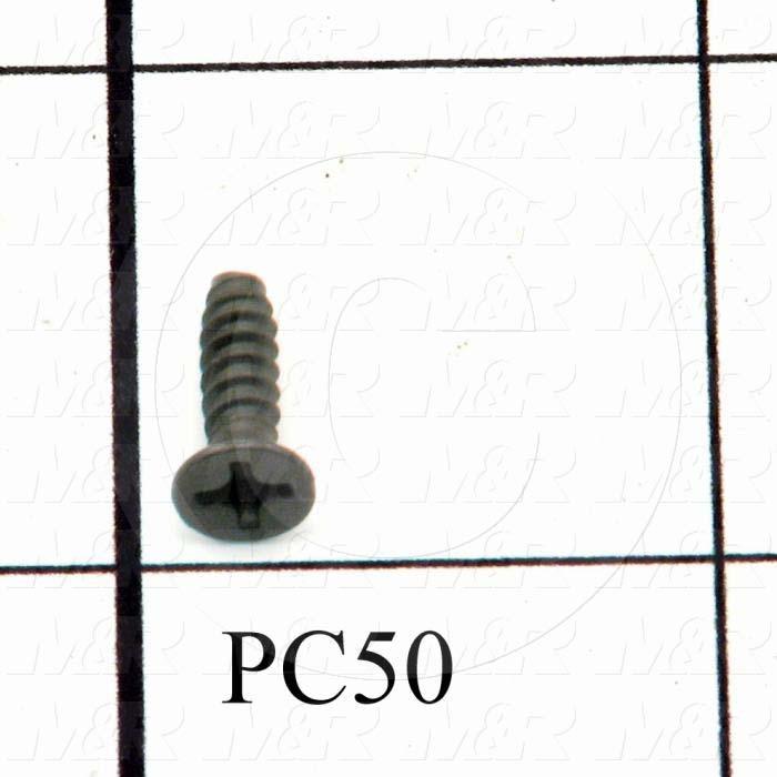 Thread-Forming, Type B, Head Flat Phillips, Thread Size 6-20, Screw Length 0.50", Material 1 Steel, Finish Black Oxide