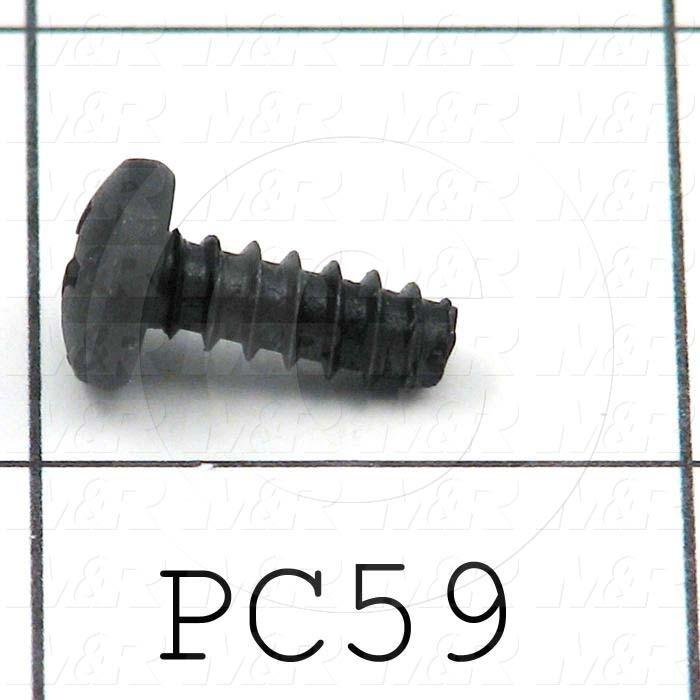 Thread-Forming, Type B, Head Pan Phillips, Thread Size 10-16, Screw Length 0.50", Material 1 Steel, Finish Black Oxide
