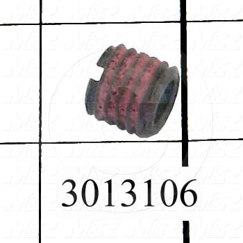 Threaded Insert, 3/8-16 Inside Thread, 9/16-12 Outside Thread, Right Hand Thread Direction, Self-Locking with Adhesive Seal Thread Locking Type, 0.52 in. Overall Length, Material Steel
