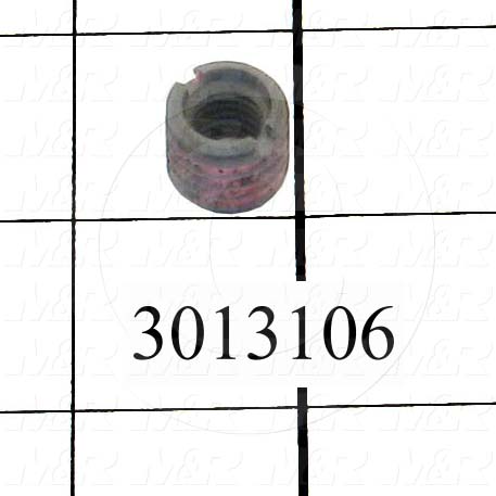 Threaded Insert, 3/8-16 Inside Thread, 9/16-12 Outside Thread, Right Hand Thread Direction, Self-Locking with Adhesive Seal Thread Locking Type, 0.52 in. Overall Length, Material Steel