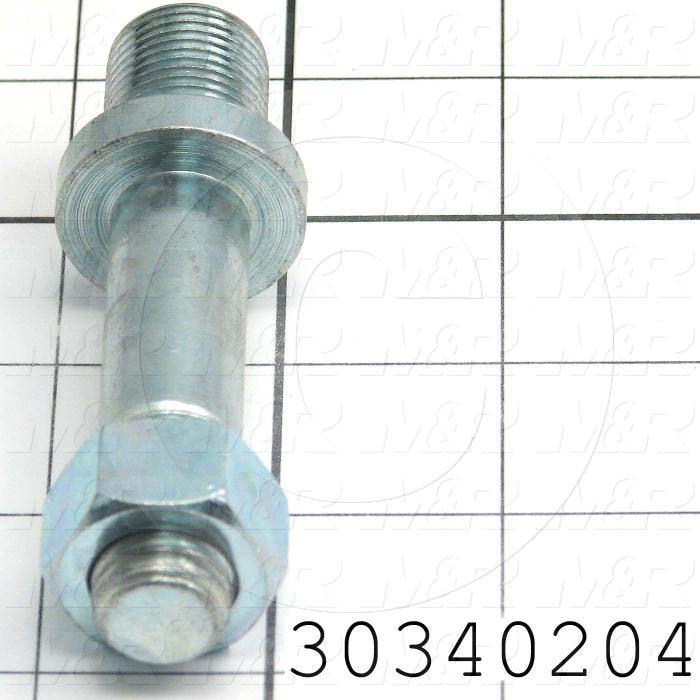 Threaded Rod/Stud, 3/4-16, 0.88" Thread Length, 3.63 in. Overall Length, Steel Material, Zinc Finish, Note : Thread 5/8-11 is Component Side