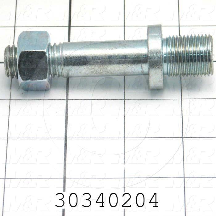 Threaded Rod/Stud, 3/4-16, 0.88" Thread Length, 3.63 in. Overall Length, Steel Material, Zinc Finish, Note : Thread 5/8-11 is Component Side