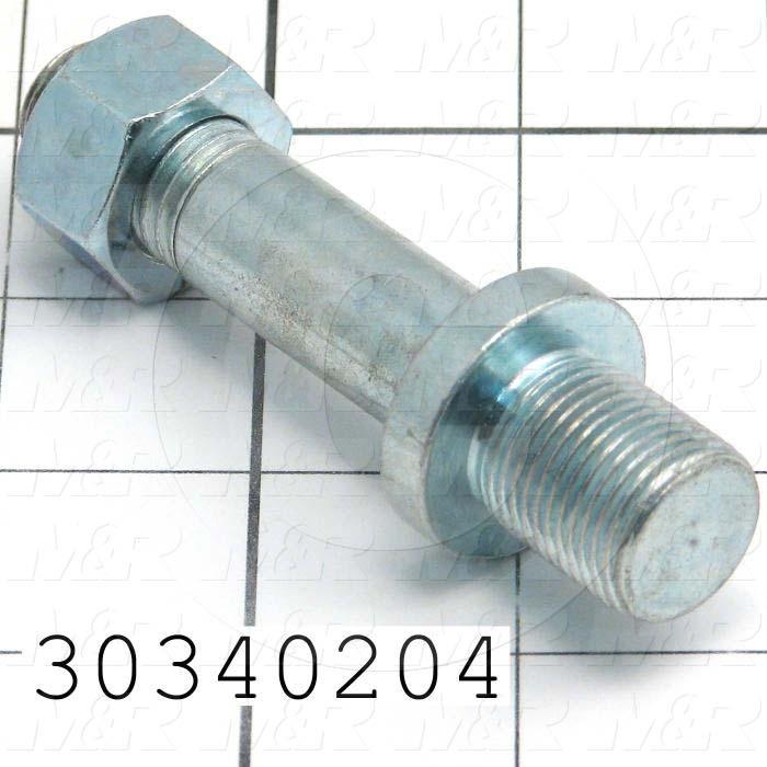 Threaded Rod/Stud, 3/4-16, 0.88" Thread Length, 3.63 in. Overall Length, Steel Material, Zinc Finish, Note : Thread 5/8-11 is Component Side