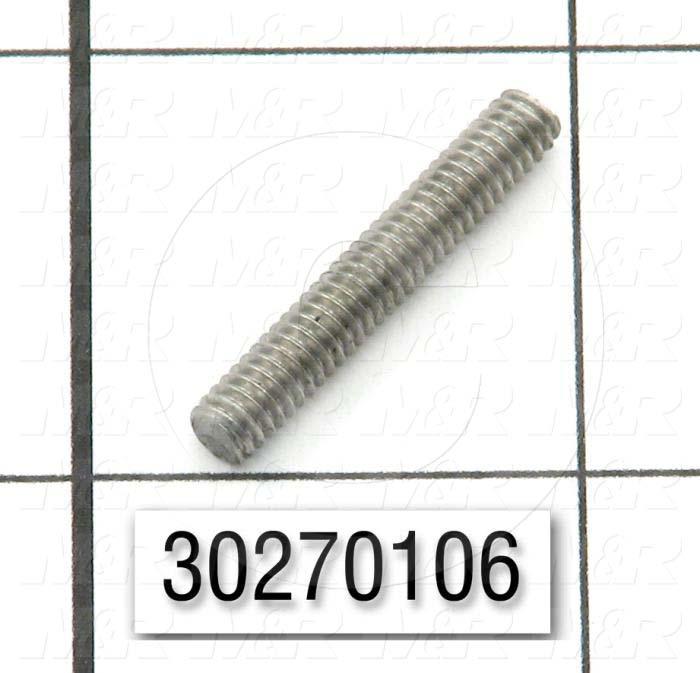 Threaded Rod/Stud, 8-32, 1.00" Thread Length, Stainless Steel Material