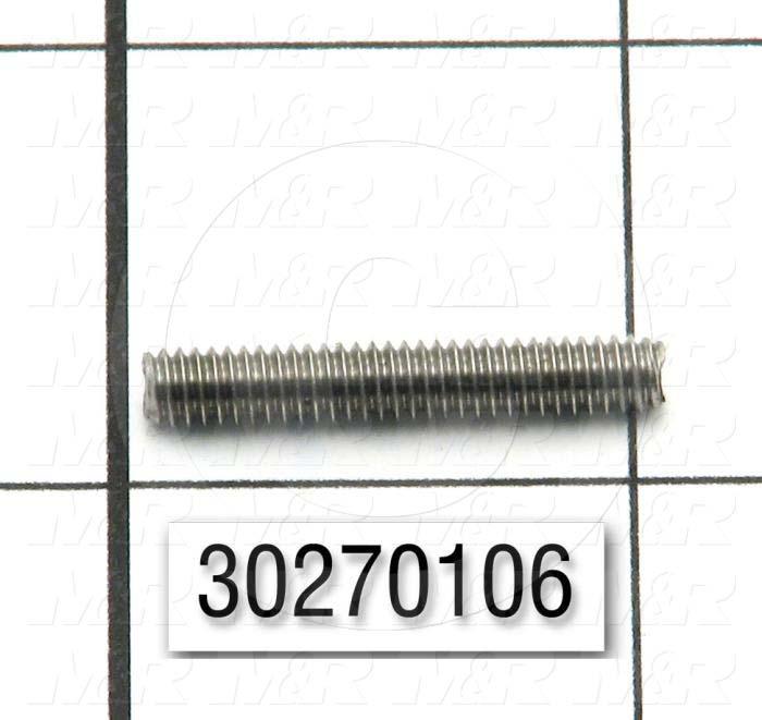 Threaded Rod/Stud, 8-32, 1.00" Thread Length, Stainless Steel Material