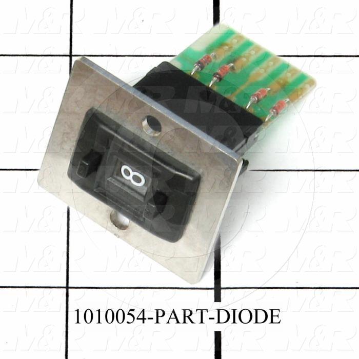 Thumbwheel Switch, Thumbwheel, BCD, with Connecting Diode, 50VAC - 28VDC, 0.1A (resistive load), Assembly Unit