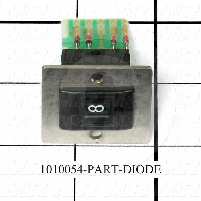 Thumbwheel Switch, Thumbwheel, BCD, with Connecting Diode, 50VAC - 28VDC, 0.1A (resistive load), Assembly Unit