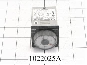 Timer, Count Down, Power ON-Delay, 1 Sec to 500 Hours Time Range, 100-240VAC, 8-Pin