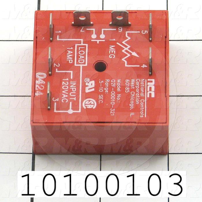 Timer, ONE-SHOT, 0.5-10 Sec Time Range, 120VAC