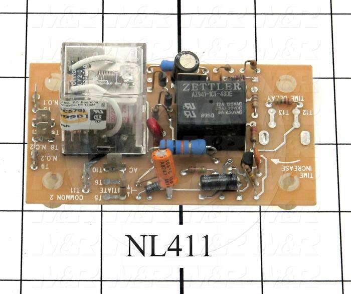 Timer, Timing Relay, .25-5S, On-Delay, 55 Sec Time Range, DPDT, With Resistor