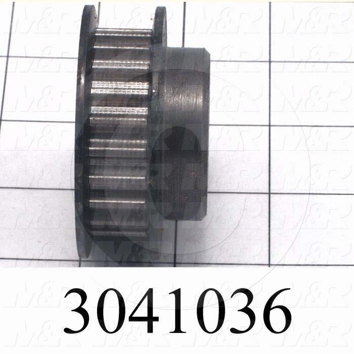 Timing Belt Pulley, 0.63 in. Bore Size, GT2 Tooth Profile, 22 Teeth, 8 mm Pitch, 2.610" Pitch Diameter, Steel Material, 12 mm Belt Width