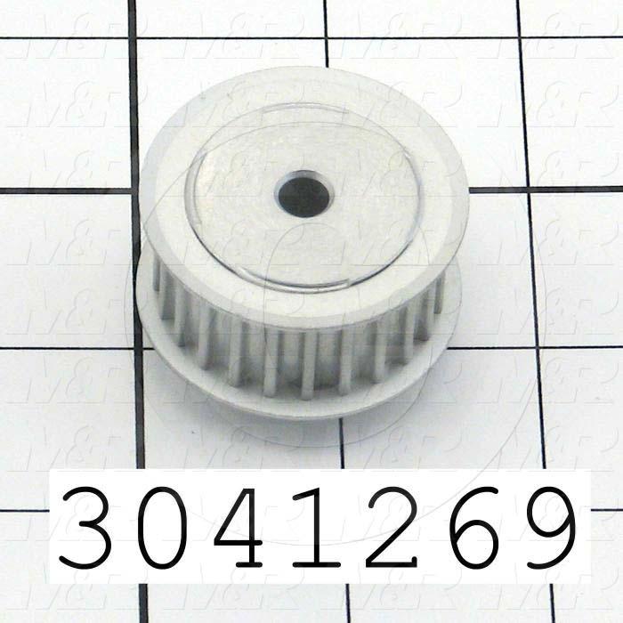 Timing Belt Pulley, 0.63 in. Bore Size, HTD Tooth Profile, 24 Teeth, 5 mm Pitch, 6F Pulley Type, 1.630" Pitch Diameter, 1.09" Height, Aluminum Material, 15 mm Belt Width