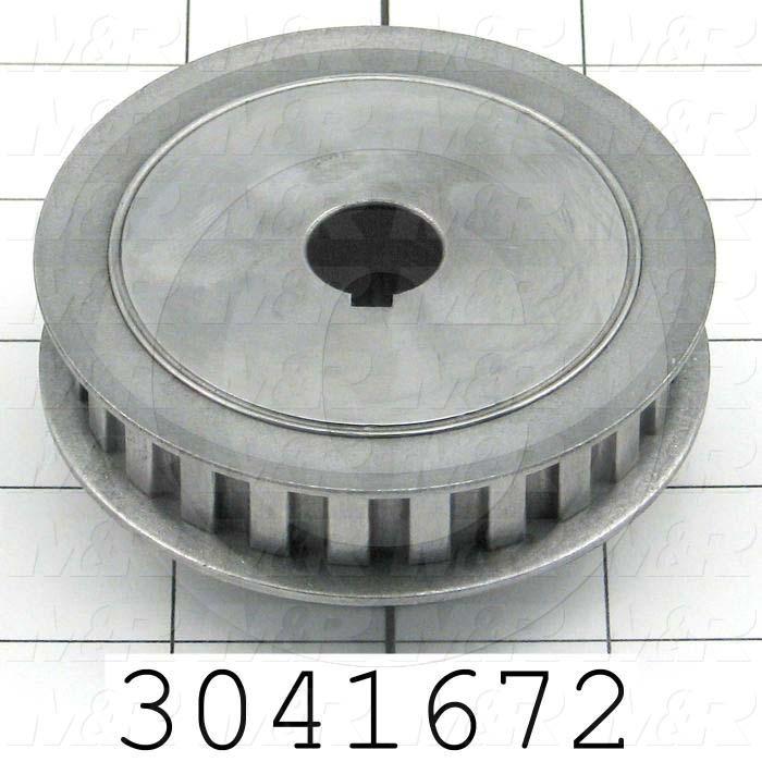 3041672 Timing Belt Pulley, 0.75" Bore Size, Cylindrical with Keyway