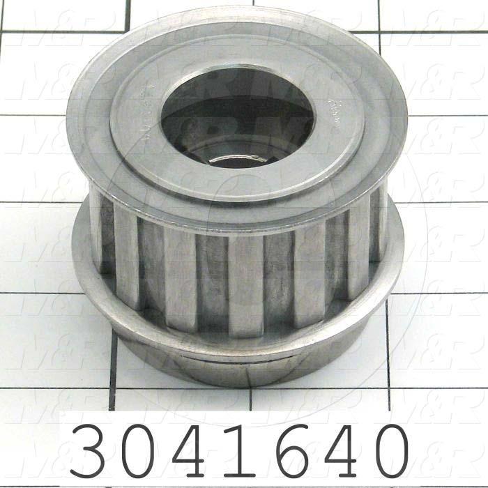 Timing Belt Pulley, 0.75" Bore Size, Split Taper  G Bushing Bore Type, H Tooth Profile, 14 Teeth, 0.50" Pitch, 2.440" Pitch Diameter, 1.25" Height, Steel Material, 1.00" Belt Width