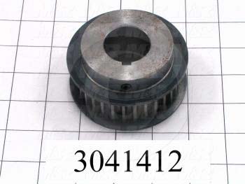 Timing Belt Pulley, 1.25" Bore Size, GT2 Tooth Profile, 30 Teeth, 8 mm Pitch, 3.450" Pitch Diameter, Steel Material, 21 mm Belt Width