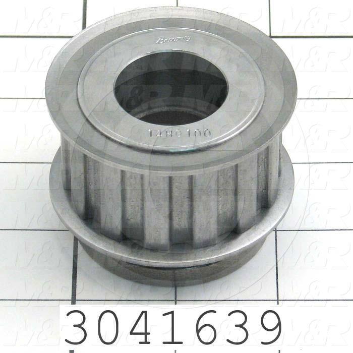 Timing Belt Pulley, 1 in. Bore Size, Split Taper  G Bushing Bore Type, H Tooth Profile, 14 Teeth, 0.50" Pitch, 2.440" Pitch Diameter, 1.25" Height, Steel Material, 1.00" Belt Width