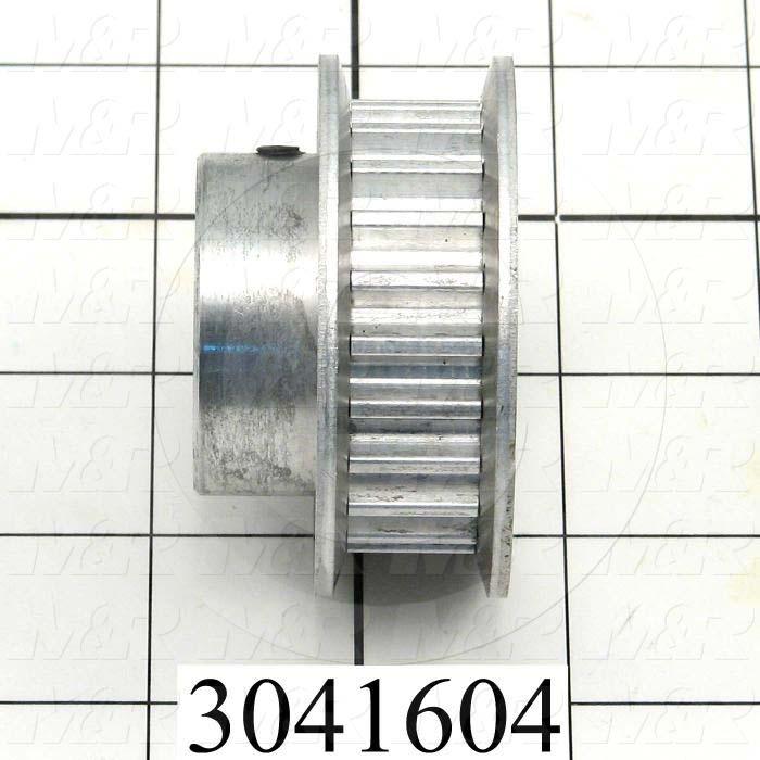 Timing Belt Pulley, 18 MM Bore Size, GT Tooth Profile, 22 Teeth, 8 mm Pitch, 2.56" Pitch Diameter, 1.46" Height, Aluminum Material, 12 mm Belt Width