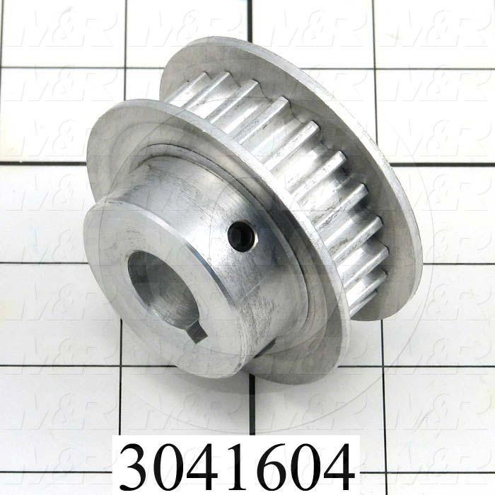 Timing Belt Pulley, 18 MM Bore Size, GT Tooth Profile, 22 Teeth, 8 mm Pitch, 2.56" Pitch Diameter, 1.46" Height, Aluminum Material, 12 mm Belt Width