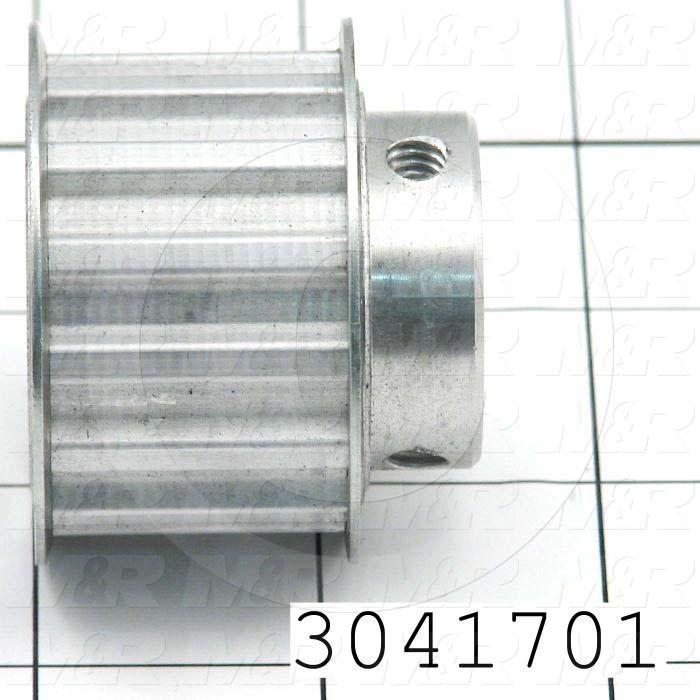Timing Belt Pulley, 19 MM Bore Size, T10 Tooth Profile, 14 Teeth, 10 MM Pitch, 48 mm Pitch Diameter, Aluminum Material, 25 mm Belt Width