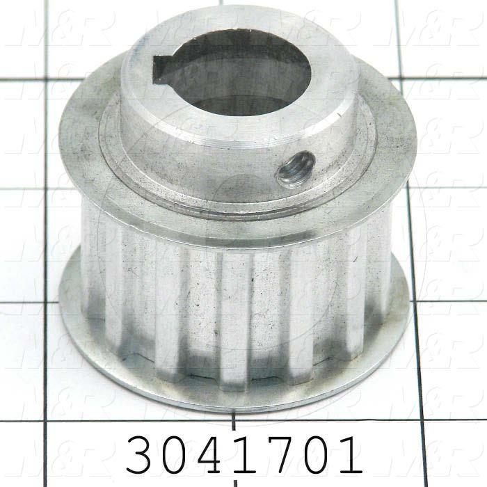 Timing Belt Pulley, 19 MM Bore Size, T10 Tooth Profile, 14 Teeth, 10 MM Pitch, 48 mm Pitch Diameter, Aluminum Material, 25 mm Belt Width