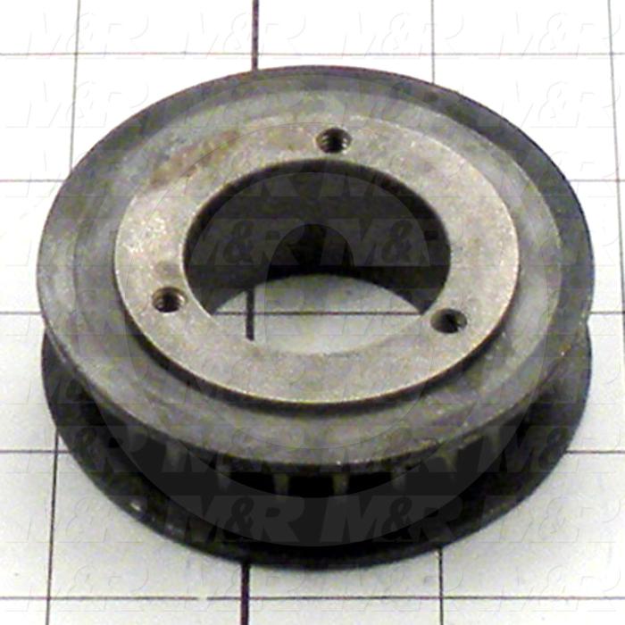 Timing Belt Pulley, Q-D E Bushing Bore Type, GT2 Tooth Profile, 25 Teeth, 8 mm Pitch, 2.760" Pitch Diameter, Steel Material, 12 mm Belt Width