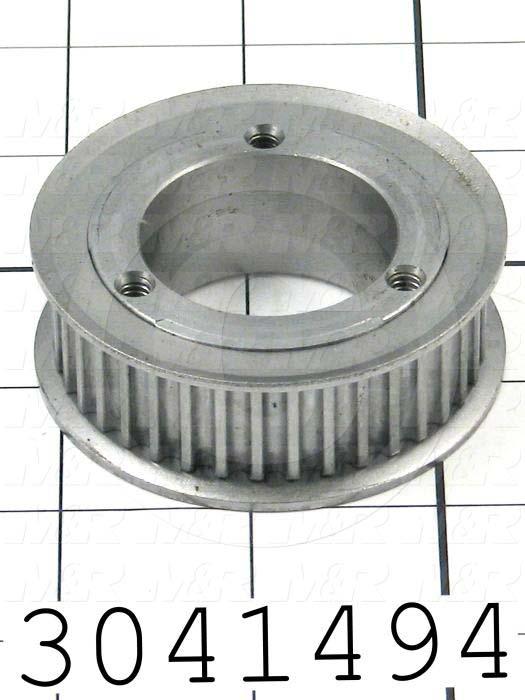 Timing Belt Pulley, Q-D  JA Bushing Bore Type, HTD Tooth Profile, 38 Teeth, 5 mm Pitch, E1F Pulley Type, 2.660" Pitch Diameter, 0.84" Height, Aluminum Material, 15 mm Belt Width