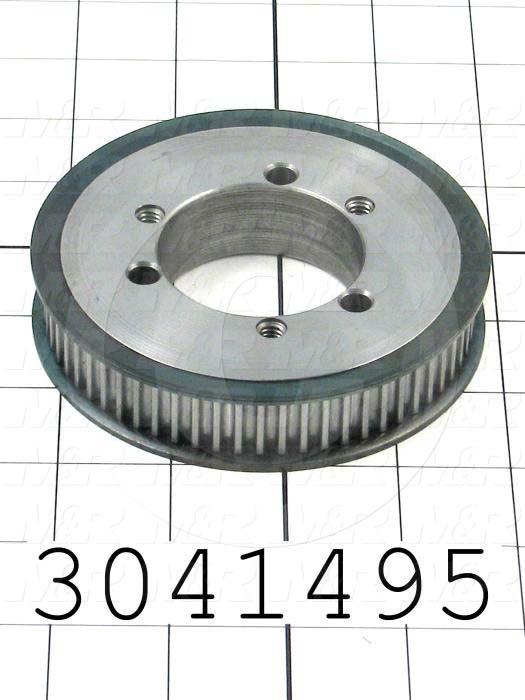 Timing Belt Pulley, Q-D SH Bushing Bore Type, HTD Tooth Profile, 64 Teeth, 5 mm Pitch, D1F Pulley Type, 4.160" Pitch Diameter, Steel Material, 15 mm Belt Width