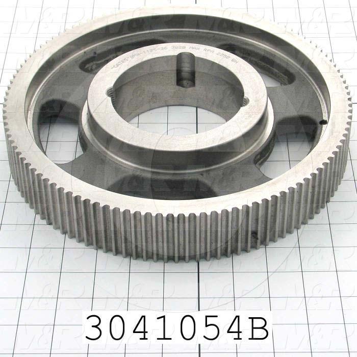 Timing Belt Pulley, Taper Lock Bushing Bore Type, 112 Teeth, 8 mm Pitch, Steel Material, 36 mm Belt Width