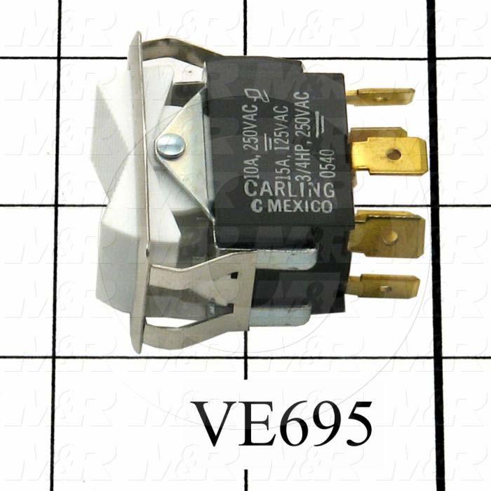 Toggle Switch, DPDT, 125VAC, 15A