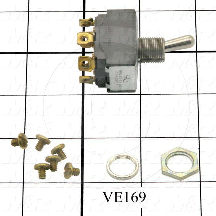 Toggle Switch, DPDT, Srew Terminals