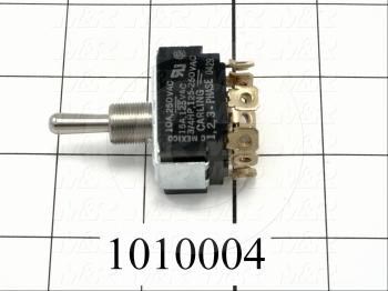 Toggle Switch, Maintained, 3 Positions, 3PST, 250VAC, 10A