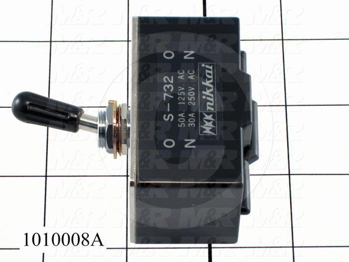 Toggle Switch, ON-NONE-ON, 2 Positions, DPDT, 250VAC, 30A