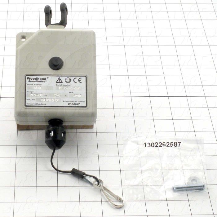 Tools, Retractor, Low-Capacity Range Tool Retractor, 2-4 Lb Cap, 5.2' Travel, 1/16" Dia, Nylon Cable