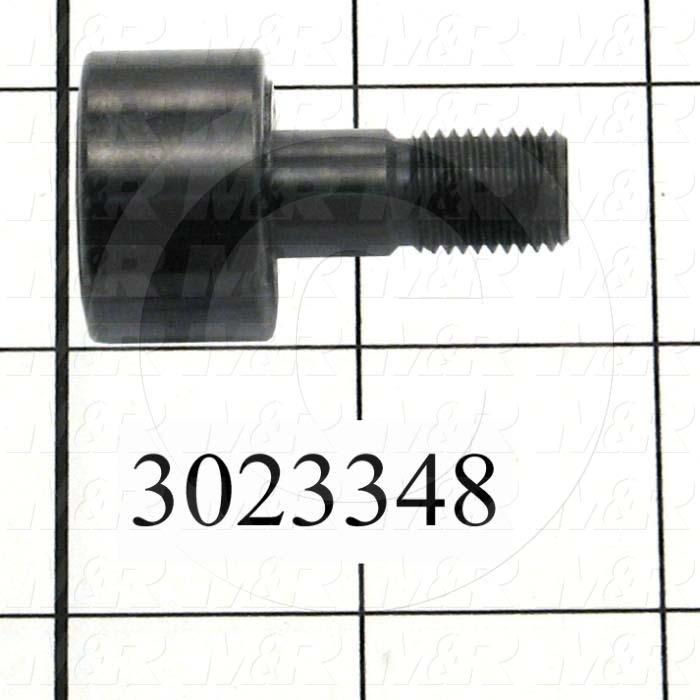 Track Rollers, ANSI, Crowned Type, 0.75" Roller Diameter, Standard Stud Type, 0.50" Roller Width, 0.375" Stud Diameter, Needle Rolling Element, Hex Hole Mounting Type, Sealed Seal Type
