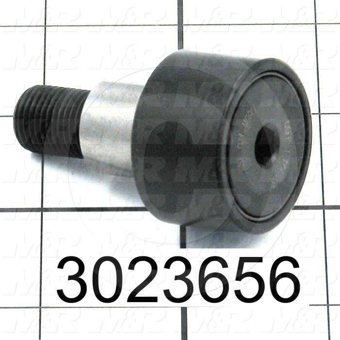 Track Rollers, ANSI, Crowned Type, 1.25" Roller Diameter, Eccentric Stud Type, 0.75" Roller Width, 0.687" Stud Diameter, Needle Rolling Element, Hex Hole Mounting Type, Sealed Seal Type