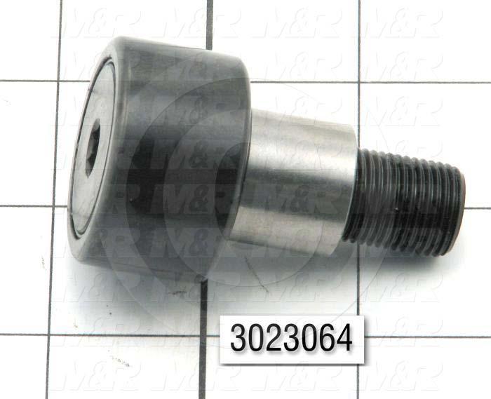 Track Rollers, ANSI, Crowned Type, 1.50" Roller Diameter, Eccentric Stud Type, 0.875" Roller Width, 0.875" Stud Diameter, Needle Rolling Element, Hex Hole Mounting Type, Sealed Seal Type