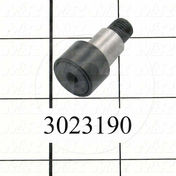 Track Rollers, ANSI, Cylinder Type, 0.75" Roller Diameter, Eccentric Stud Type, 0.50" Roller Width, 0.50" Stud Diameter, Needle Rolling Element, Hex Hole Mounting Type, Open Seal Type