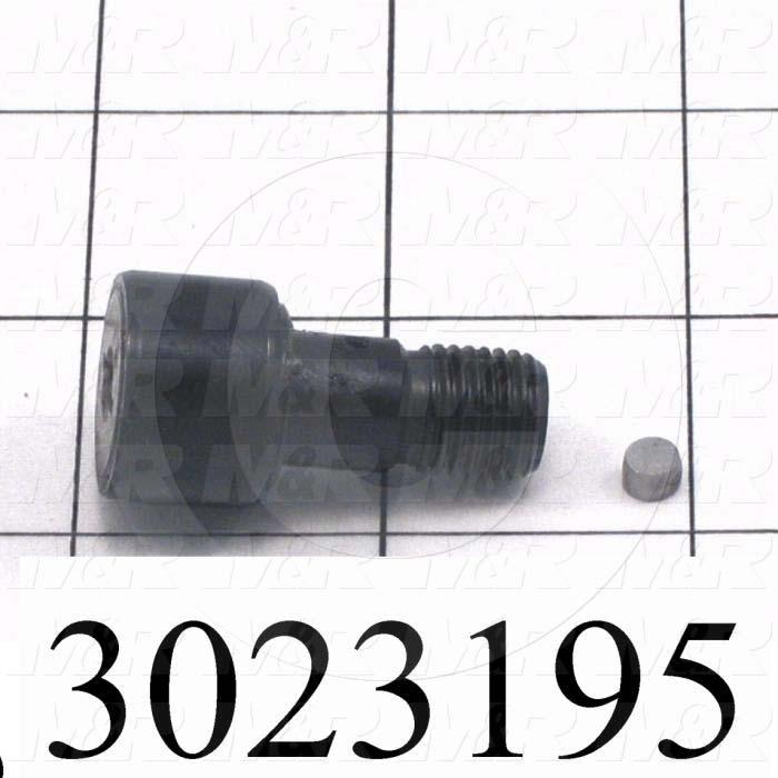 Track Rollers, ANSI, Cylinder Type, 0.75" Roller Diameter, Heavy Stud Type, 0.50" Roller Width, 0.438" Stud Diameter, Needle Rolling Element, Hex Hole Mounting Type, Sealed Seal Type