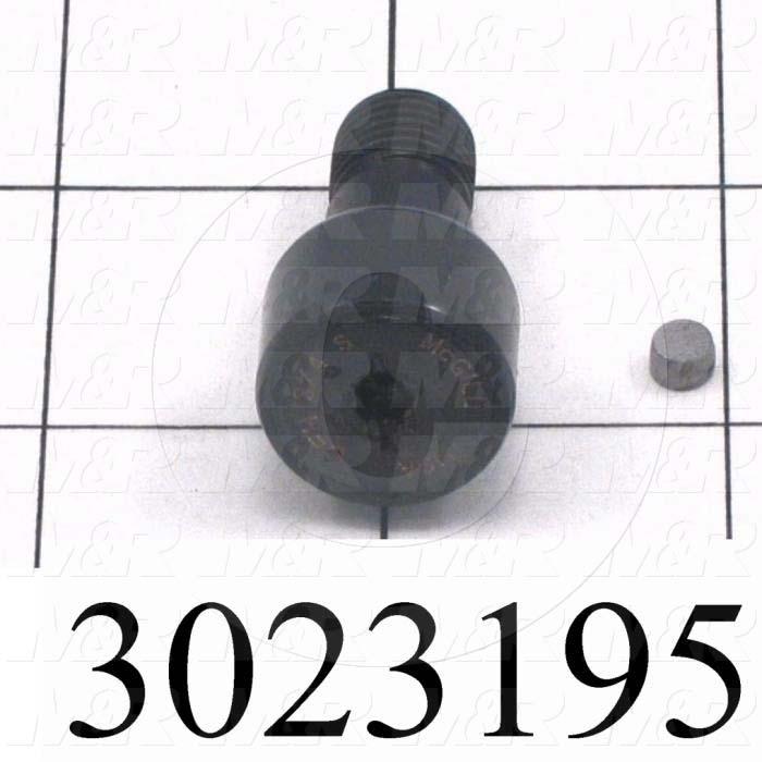 Track Rollers, ANSI, Cylinder Type, 0.75" Roller Diameter, Heavy Stud Type, 0.50" Roller Width, 0.438" Stud Diameter, Needle Rolling Element, Hex Hole Mounting Type, Sealed Seal Type