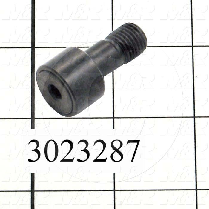 Track Rollers, ANSI, Cylinder Type, 0.75" Roller Diameter, Heavy Stud Type, 0.50" Roller Width, 0.438" Stud Diameter, Needle Rolling Element, Hex Hole Mounting Type, Sealed Seal Type