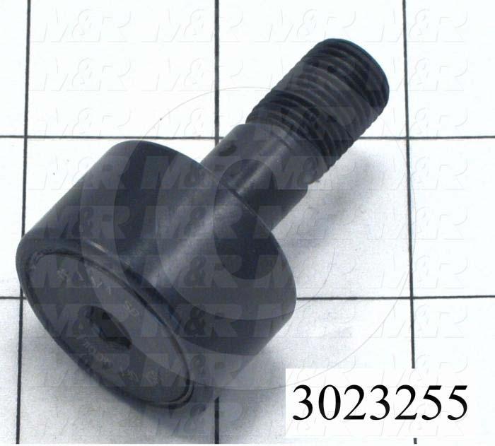 Track Rollers, ANSI, Cylinder Type, 1.25" Roller Diameter, Standard Stud Type, 0.75" Roller Width, 0.50" Stud Diameter, Needle Rolling Element, Hex Hole Mounting Type, Sealed Seal Type