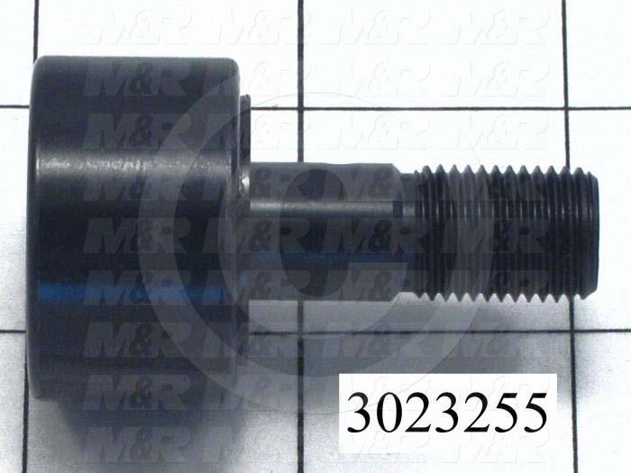 Track Rollers, ANSI, Cylinder Type, 1.25" Roller Diameter, Standard Stud Type, 0.75" Roller Width, 0.50" Stud Diameter, Needle Rolling Element, Hex Hole Mounting Type, Sealed Seal Type