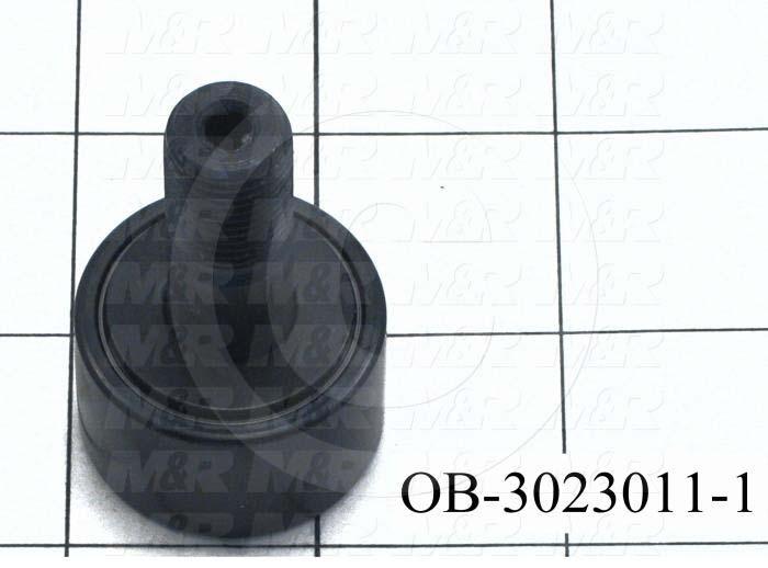 Track Rollers, ANSI, Cylinder Type, 1.25" Roller Diameter, Standard Stud Type, 0.75" Roller Width, 0.50" Stud Diameter, Needle Rolling Element, Hex Hole Mounting Type, Sealed Seal Type