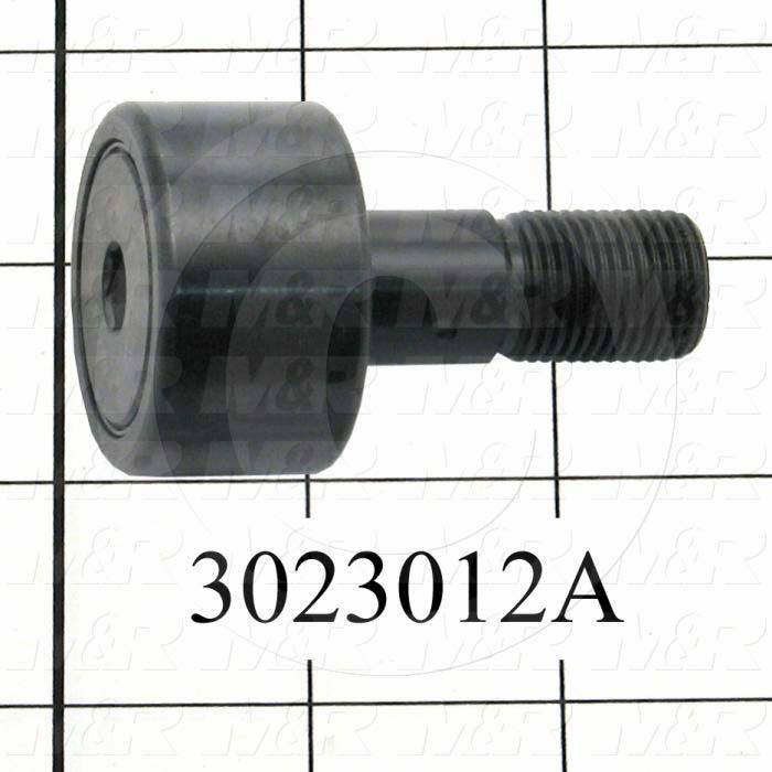 Track Rollers, ANSI, Cylinder Type, 1.50" Roller Diameter, Standard Stud Type, 0.875" Roller Width, 0.438" Stud Diameter, Needle Rolling Element, Hex Hole Mounting Type, Sealed Seal Type