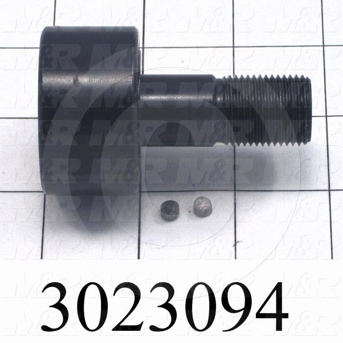 Track Rollers, ANSI, Cylinder Type, 1.75" Roller Diameter, Standard Stud Type, 1.00 in. Roller Width, 0.75" Stud Diameter, Needle Rolling Element, Hex Hole Mounting Type, Sealed Seal Type