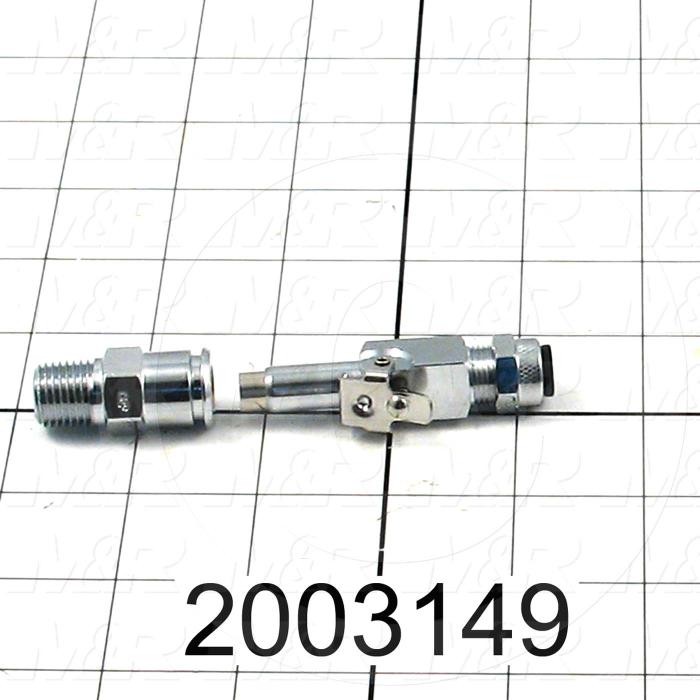 Tube Compression Fittings, Quick Disconnect Coupler Type, Tube to Threaded Pipe Connector, 3/8" Tube OD, 1/2-24 UNF Thread size, Chrome Plated Brass Material