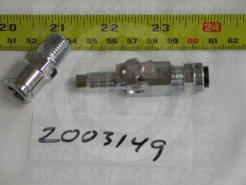 Tube Compression Fittings, Quick Disconnect Coupler Type, Tube to Threaded Pipe Connector, 3/8" Tube OD, 1/2-24 UNF Thread size, Chrome Plated Brass Material